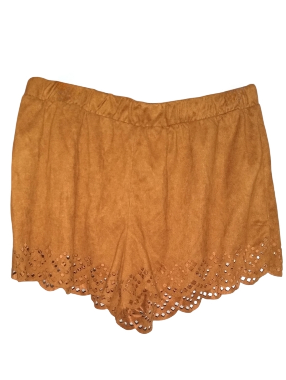 Soft Faux Suede Shorts Cinnamon Rust Brown Hot Pants Ultrasuede S M Hot Kiss